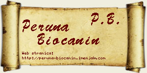 Peruna Biočanin vizit kartica